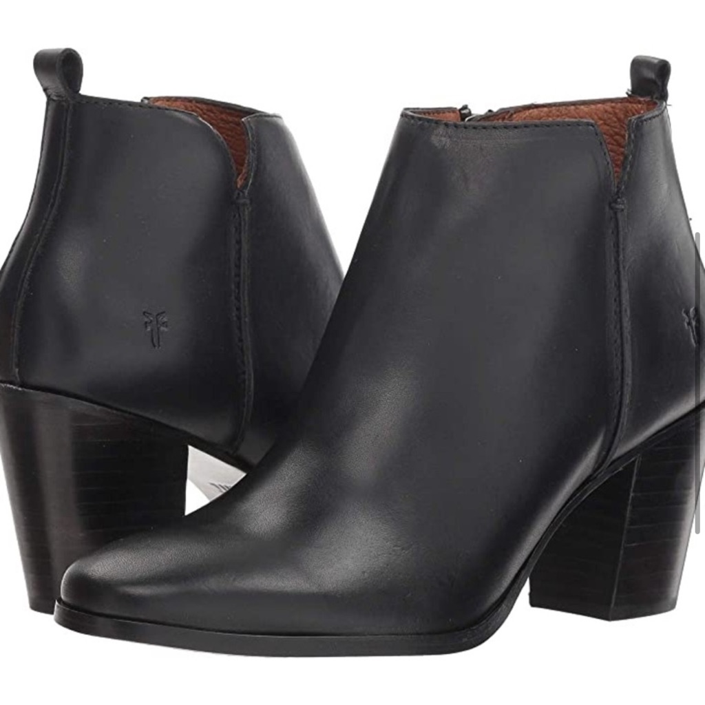 Frye Meghan Leather Ankle Booties Black
